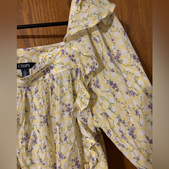 NWT! Chaps Women’s Blouse Spring  DNM 2 YELLOW MU Medium - Picture 15 of 15